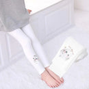 Solid Color Cute Cartoon Design Little Girls Casual Leggings childrensterritory