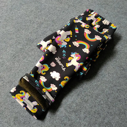 Printed Warm Velvet Leggings for Kids Girls childrensterritory