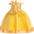 Girls' Sleeveless Bow Design Elegant Party Dresses childrensterritory