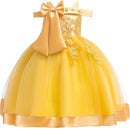 Girls' Sleeveless Bow Design Elegant Party Dresses childrensterritory