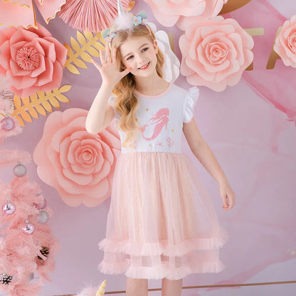 Kids Girl Mermaid Sequins Tutu Birthday Party Dresses childrensterritory