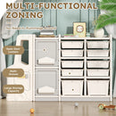 Kids Toy Storage Organizer with Three Cabinets and Ten Toy Bins