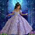 Girls Lace Appliqued Lavender Princess Dress for Communion childrensterritory