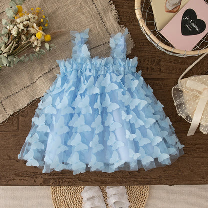 Baby Girls Butterfly Embellished Sweet Princess Dresses