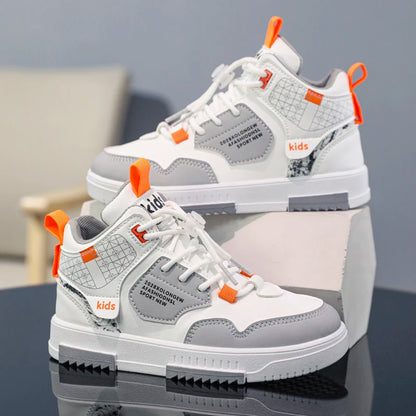 Kids White Casual School Tennis Sports Sneakers