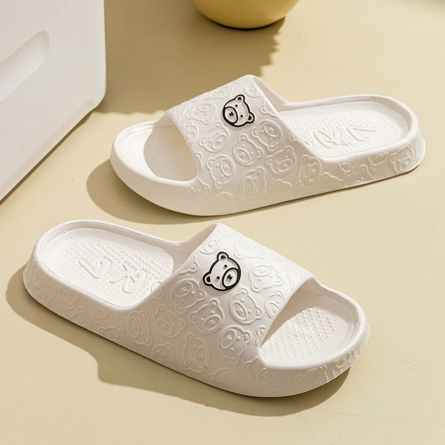 Bear Design Anti-Slip Indoor Summer Slippers for Couples childrensterritory