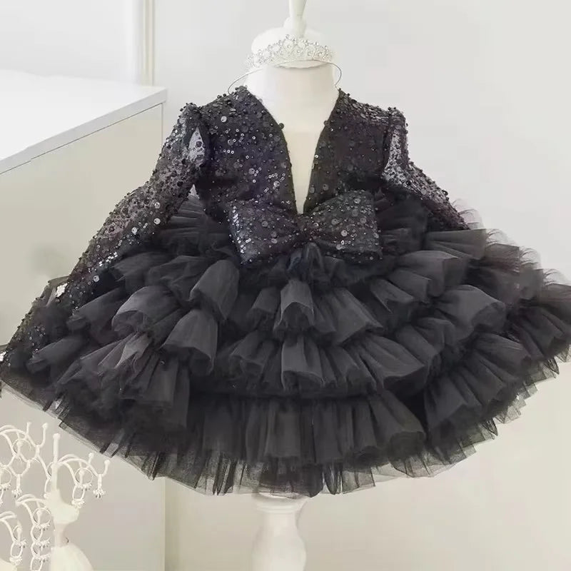 Shining V-Neck Baby/Kids Girls Communion Dresses