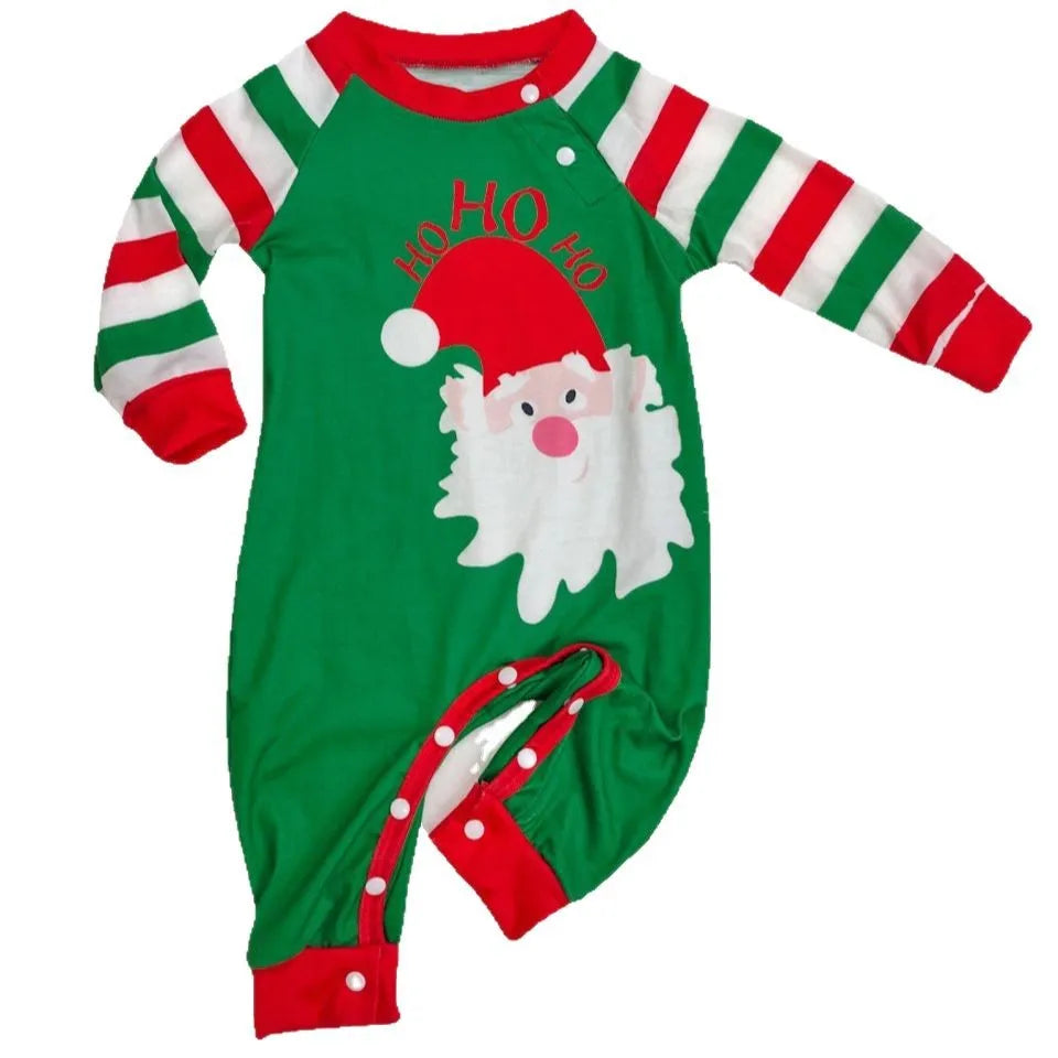 Santa Claus Striped Xmas Sleepwear For Whole Family