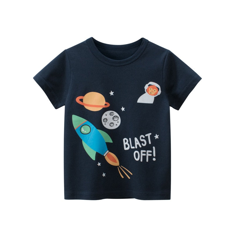 Graffiti Print Kids Boys Girls Summer Cotton T-Shirt Top childrensterritory