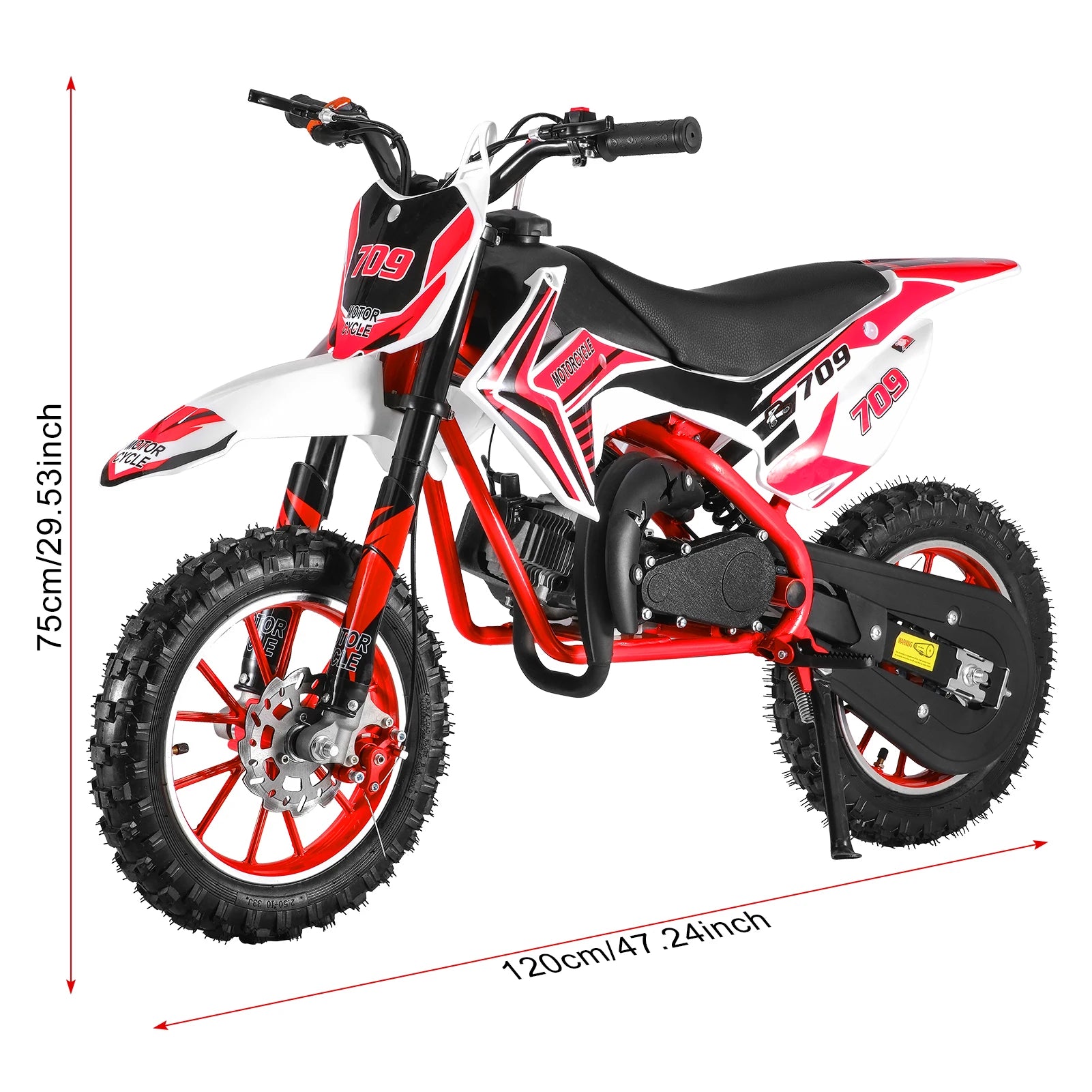 Off-road Mini Motorcycle for Kids with Front and Rear Disc Brakes