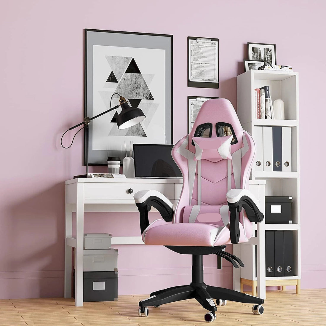 Adjustable Gamer Chairs with Lumbar Cushion + Headrest childrensterritory