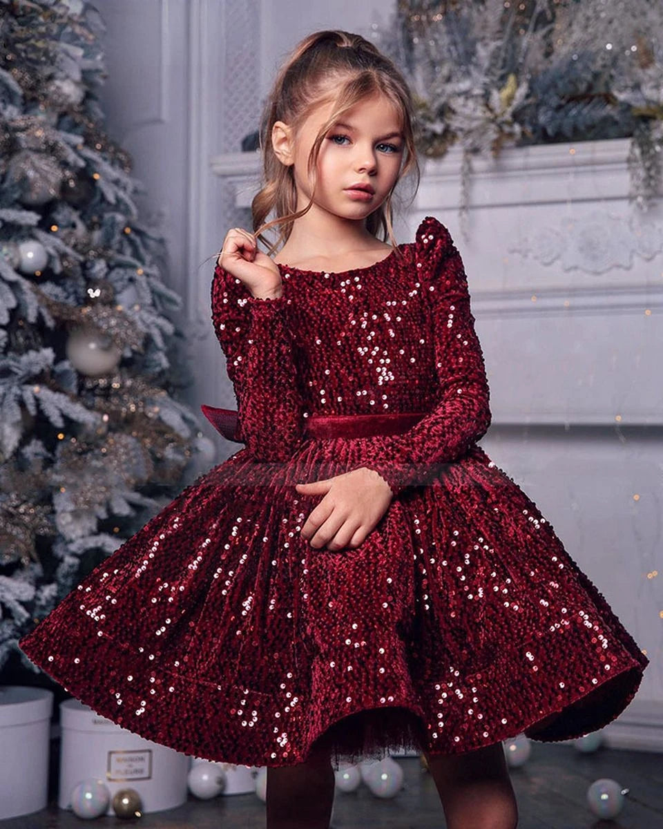 Kids Girls First Communion Sequins Dresses Ball Gowns childrensterritory