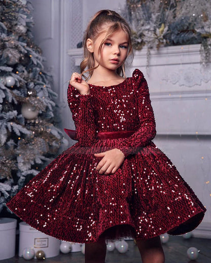 Kids Girls First Communion Sequins Dresses Ball Gowns childrensterritory