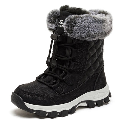 Kids Waterproof Warm Faux Fur Lined Snow Boots childrensterritory
