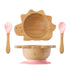 Baby Wooden Tableware Set with Silicone Suction Handle childrensterritory