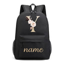 Canvas High School Backpack with Custom Letter Name
