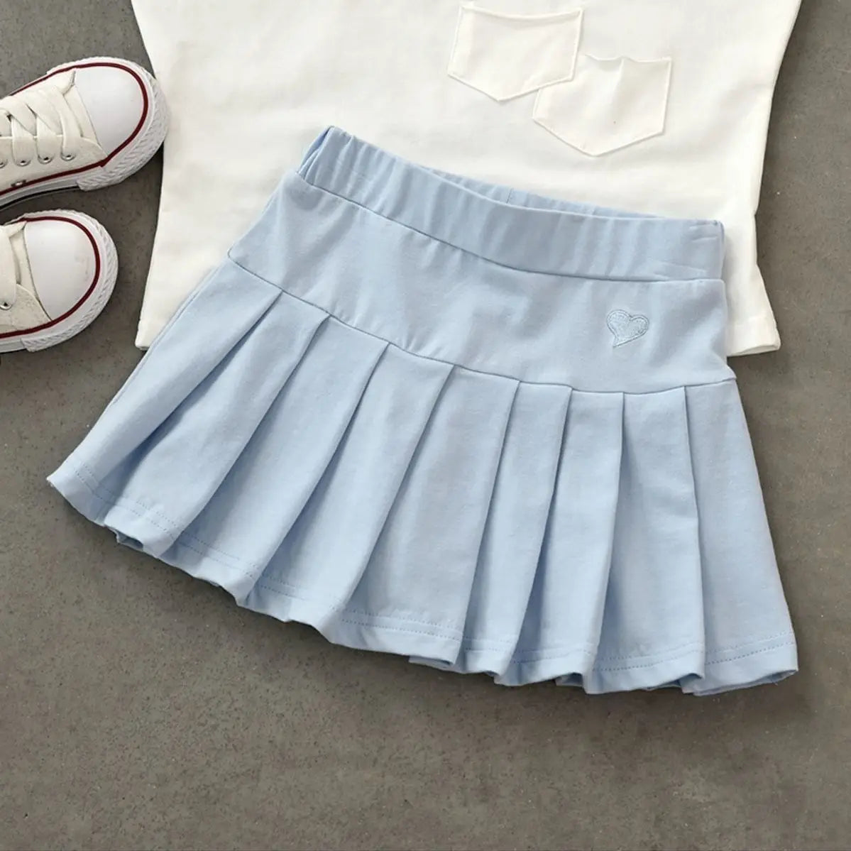 Kids Girls Korean Style Bow Design Denim Shorts and Skirts childrensterritory