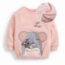 Kids Girls Cartoon Design Warm Fleece Sweatshirts childrensterritory