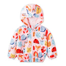 Kids Warm Cartoon Print Hooded Windproof Jackets childrensterritory