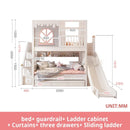 Beautiful Kids Bunk Beds with Large Storage Space and Guardrail