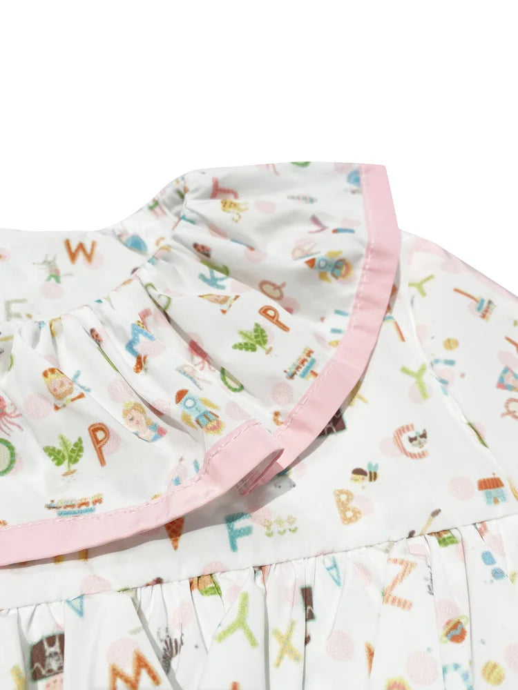 Little Girls Cartoon Flowers Print Cute Top and Pant Set childrensterritory