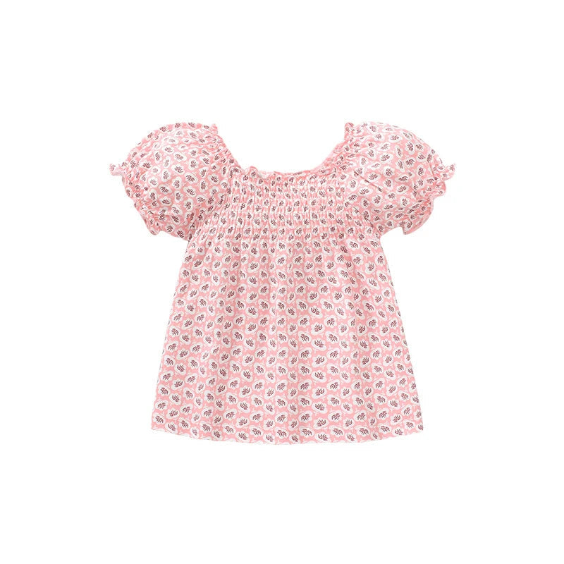 Little Girls Puff Sleeve, Printed Cotton Top childrensterritory