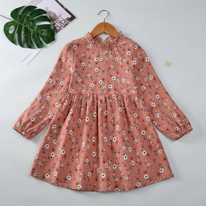 Kids Girls Long Sleeve Floral Party Dresses childrensterritory
