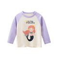 Girls' Cartoon Print Long Sleeves Stylish Tops childrensterritory