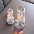 Little Girl Sequin Rhinestone Bow Flat Princess Sandals