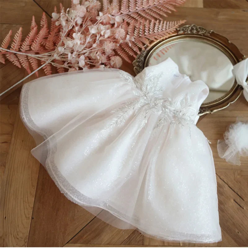 Sleeveless Flower lace Design Girls Birthday Dresses