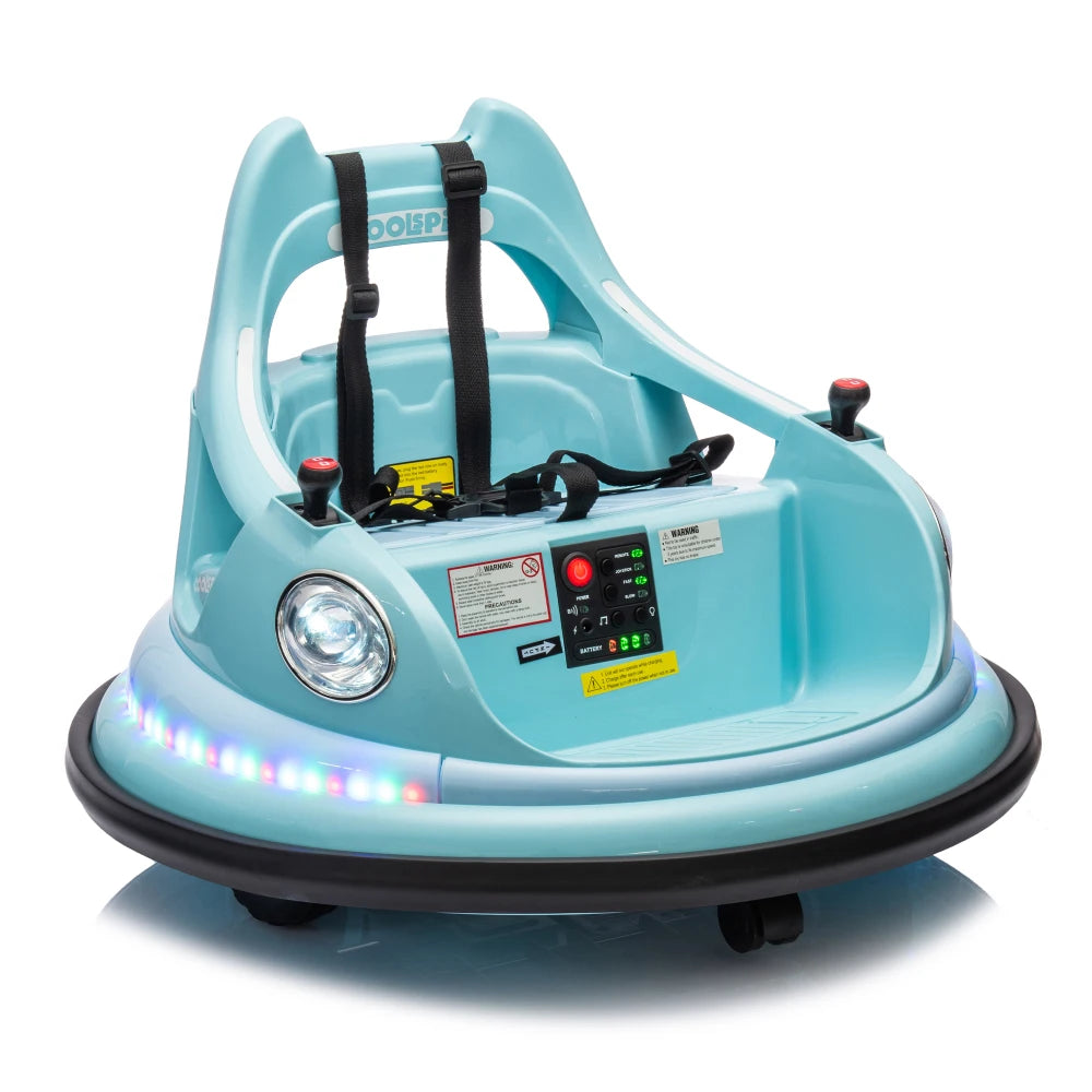 12V RC Ride on Bumper Car with LED Lights, Bluetooth
