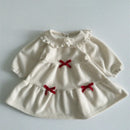 Girls' Solid Colour Collar Design Winter Dresses childrensterritory