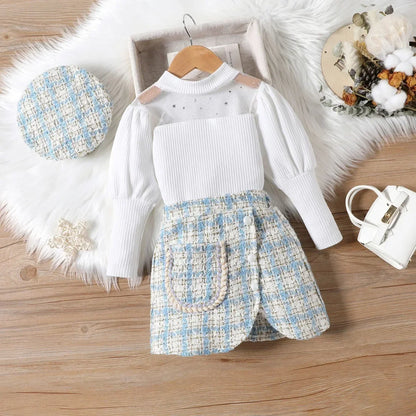 Girls’ Long Puff-Sleeve Elegant Party Dresses childrensterritory