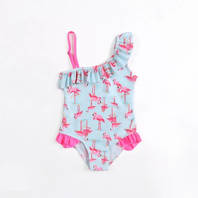 Little Girls Printed One-Piece Summer Swimsuit