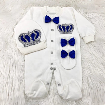 3pcs Pearly Crown Personalised Name Onesie for Newborn Babies childrensterritory
