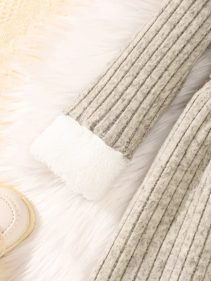 Girls’ Elegant Winter Dresses with Collar Design childrensterritory