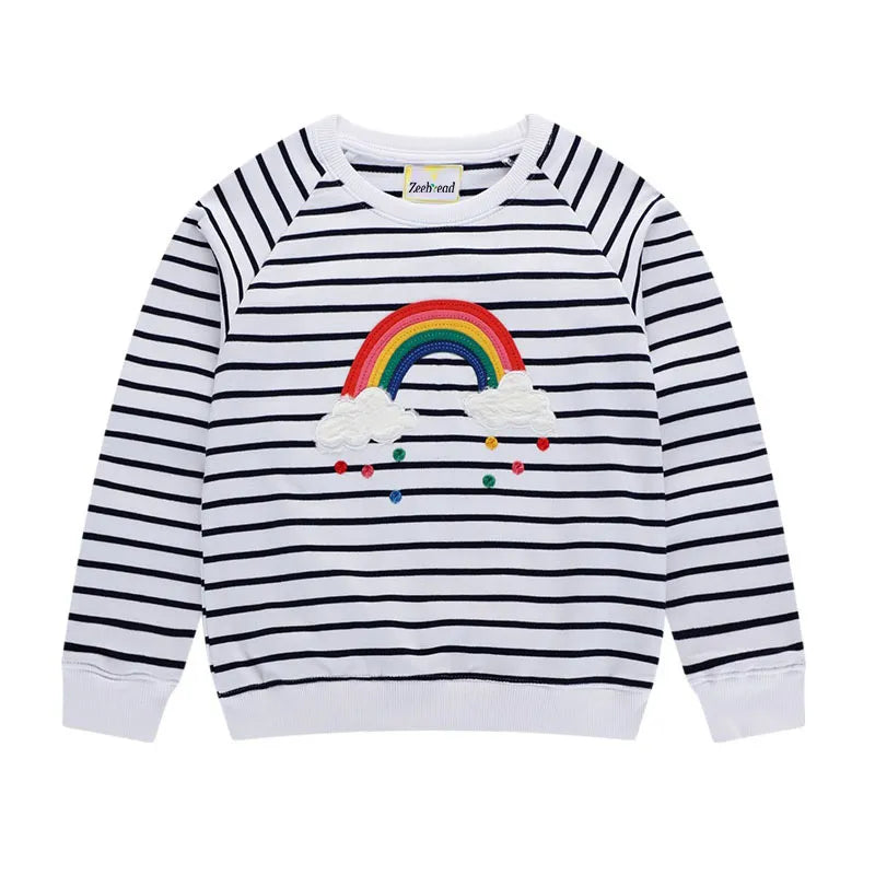 Animals Embroidery Kids Long Sleeve Sweatshirts childrensterritory