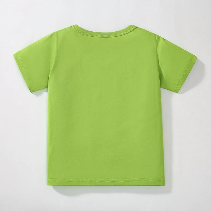 Kids Boys Cartoon Excavator Print Summer T-shirts