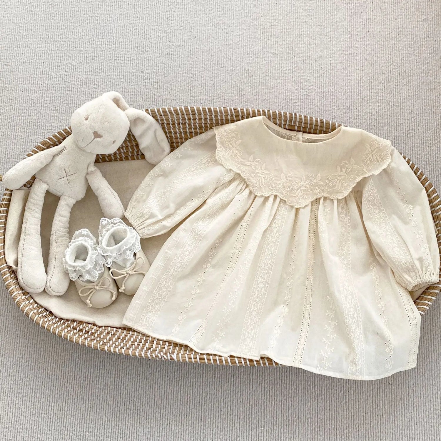 Flower Embroidery Baby Sisters Matching Outfits childrensterritory