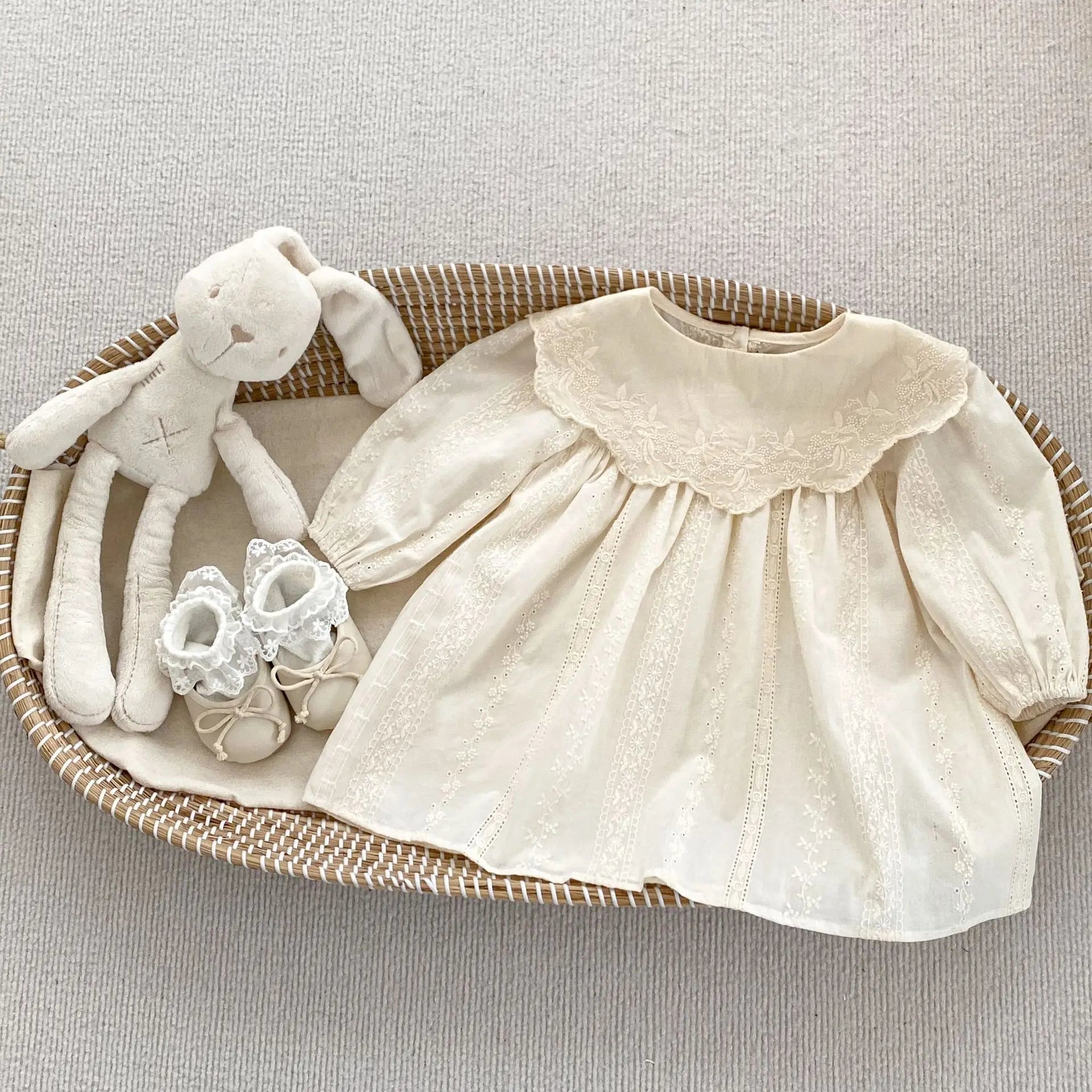 Flower Embroidery Baby Sisters Matching Outfits childrensterritory