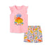 Colorful Cartoon Animals Print Summer Clothing Sets for Girls childrensterritory