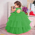 Tiered High-Low Puffy Girls Tulle Dress for Birthday Party