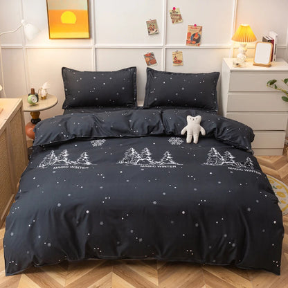 3/4-piece Cartoon Floral Print Soft Bedding Set For Home childrensterritory