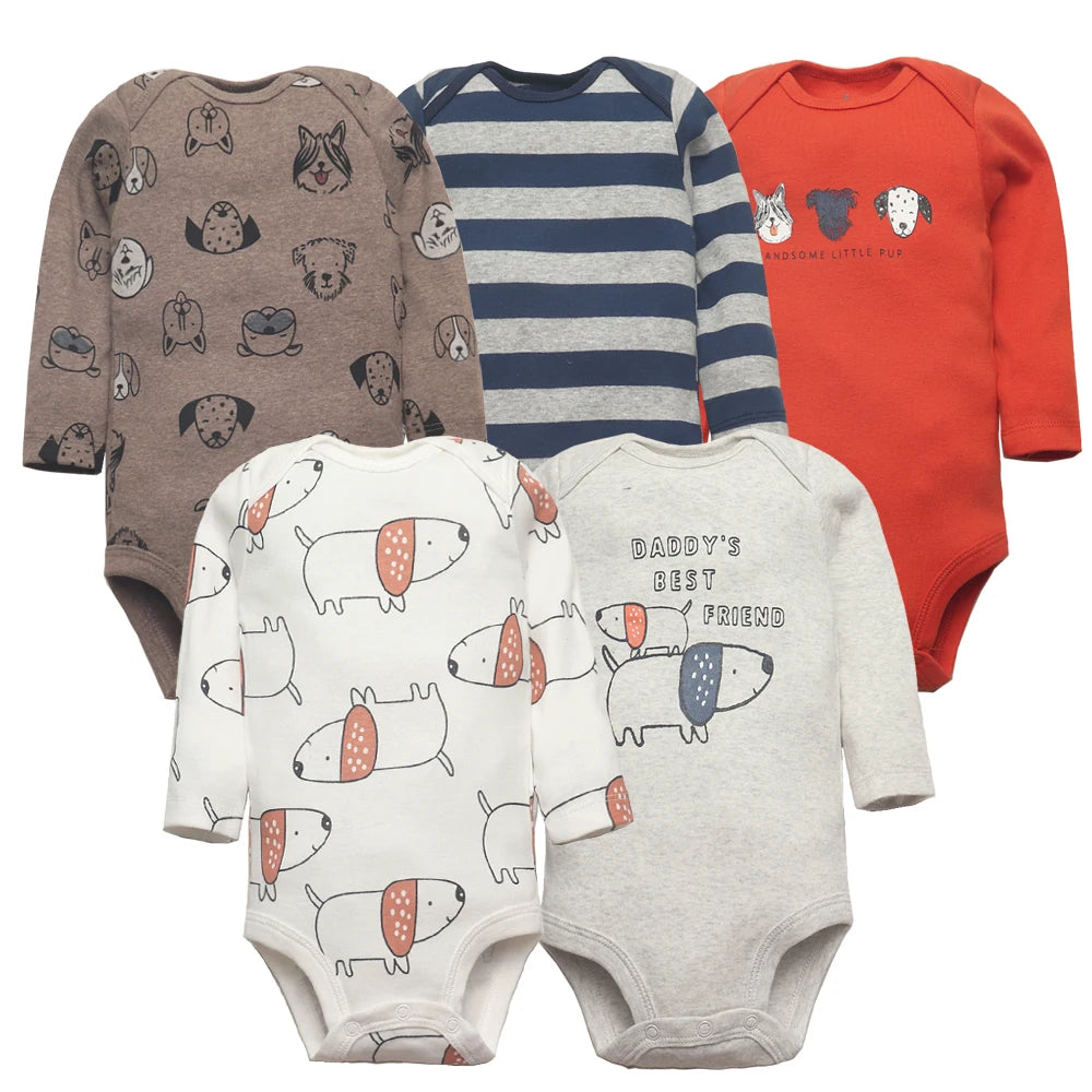 Baby Cartoon Printed Long Sleeve Cotton Jumpsuit