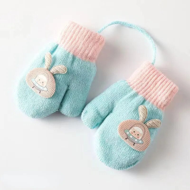 Cartoon Design Knitted Warm Gloves for Baby/Kids childrensterritory