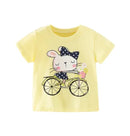 Half-Sleeves Cartoon Print Summer Casual Tops For Girls childrensterritory