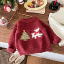 Kids' Long-Sleeved Christmas Print Winter Sweater