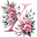 Self-Adhesive Pink Flower Letter Art Wall Decals childrensterritory
