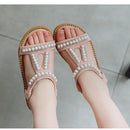 Elegant Pearl Rhinestone Party Princess Sandals for Little Girls