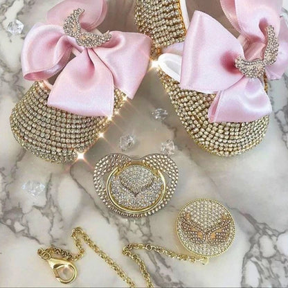 Luxury Keepsake Diamond Baby Bottles and Shoes Headband Set childrensterritory